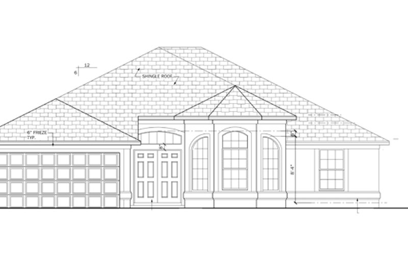 Home Plan - Exterior - Front Elevation 4 for Mediterranean House Plan #1058-36 - 3 bed, 2 bath