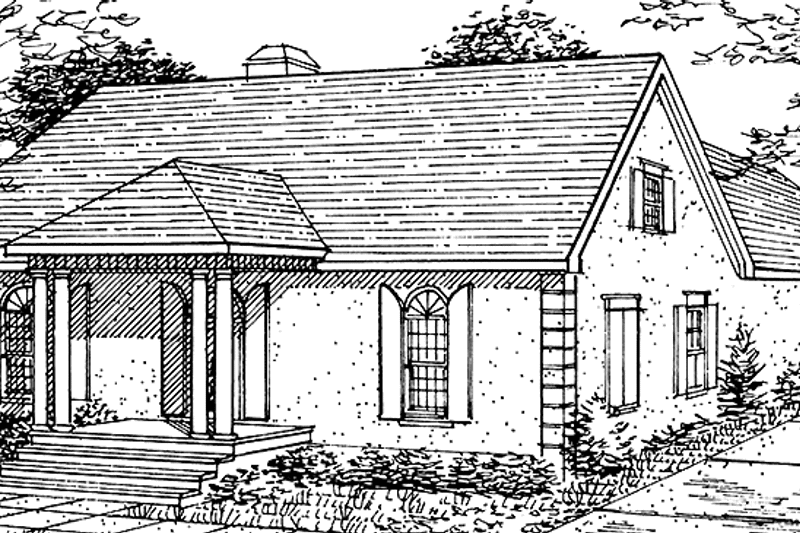 Home Plan - Exterior - Front Elevation 5 for Traditional House Plan #45-490 - 3 bed, 2 bath