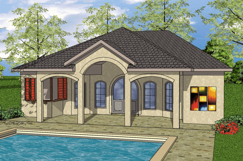 Architectural House Design - Southern Exterior - Front Elevation Plan #8-135