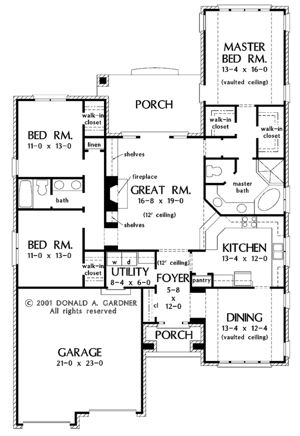 House Plan Design - Ranch Floor Plan - Main Floor Plan #929-635