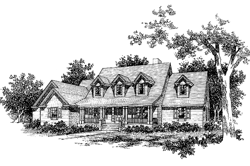 House Blueprint - Country Exterior - Front Elevation Plan #1051-19