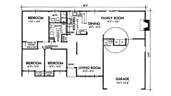 Architectural House Design - Prairie Floor Plan - Main Floor Plan #320-1260