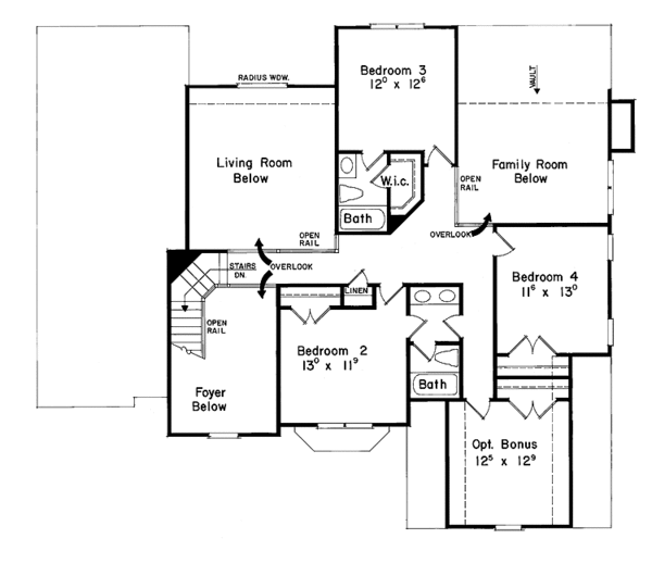 Dream House Plan - Mediterranean Floor Plan - Upper Floor Plan #927-125