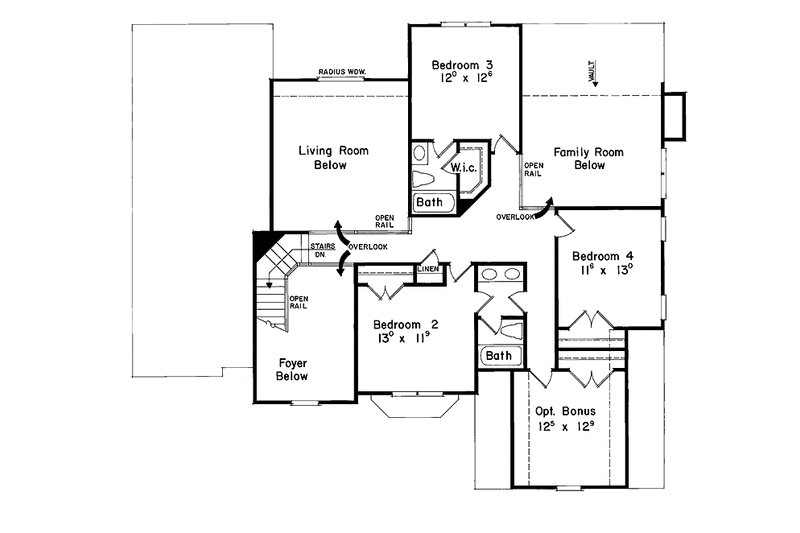 Home Plan - Floor Plan - Upper Floor for Mediterranean House Plan #927-125 - 4 bed, 3.5 bath