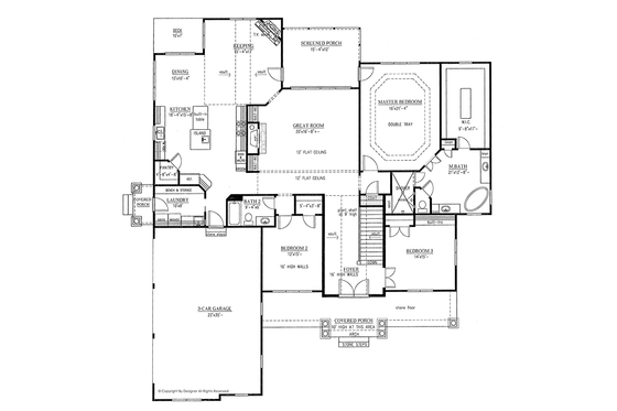 Floor Plan - Main Floor for Country House Plan #437-72 - 4 bed, 4 bath