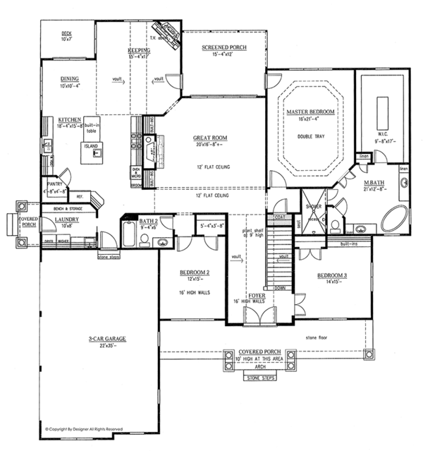 Architectural House Design - Country Floor Plan - Main Floor Plan #437-72