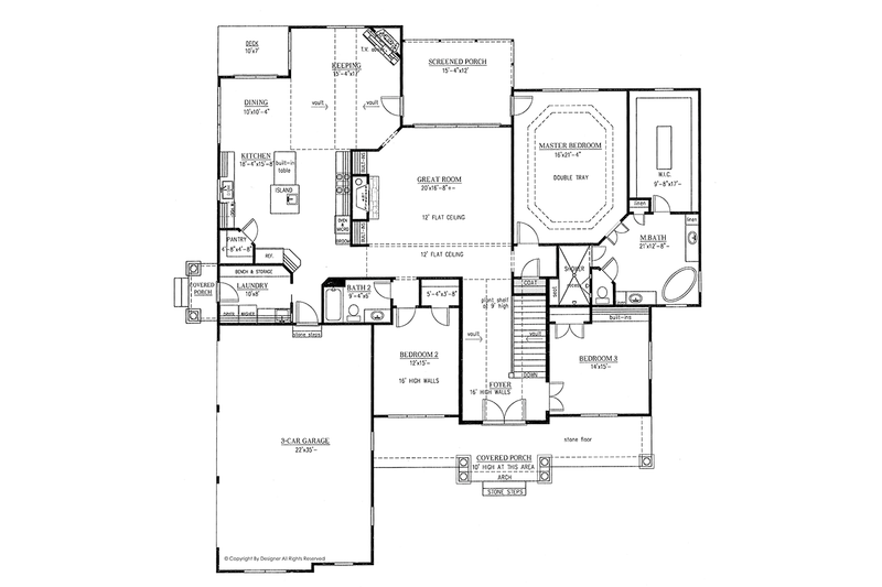 Dream House Plan - Floor Plan - Main Floor for Country House Plan #437-72 - 4 bed, 4 bath