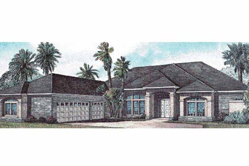 Dream House Plan - Exterior - Front Elevation 3 for Mediterranean House Plan #17-3035 - 3 bed, 3 bath