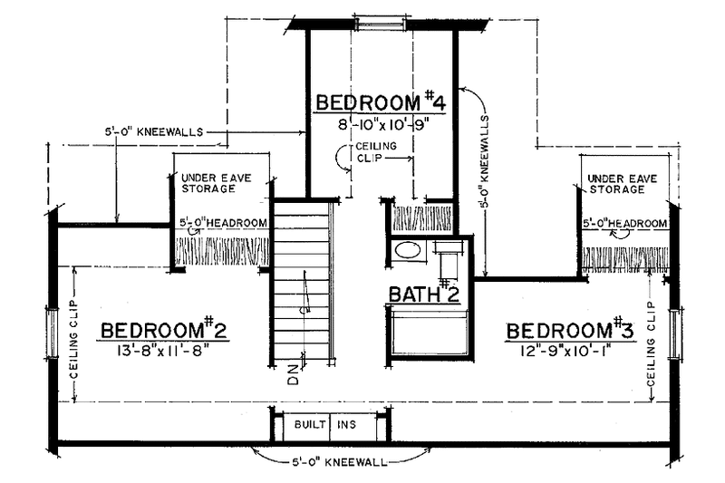 Home Plan - Floor Plan - Upper Floor for Colonial House Plan #1016-74 - 4 bed, 2.5 bath