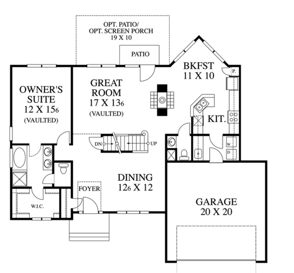 Dream House Plan - Traditional Floor Plan - Main Floor Plan #1053-39