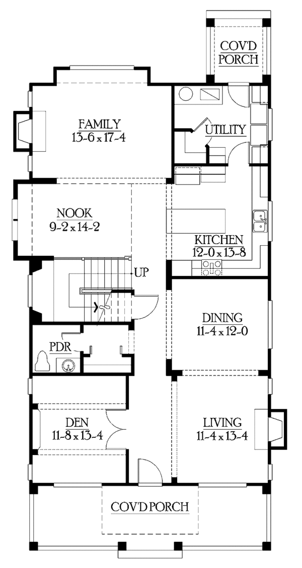 Architectural House Design - Craftsman Floor Plan - Main Floor Plan #132-322