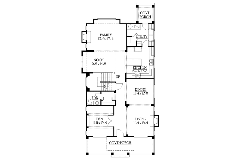 Dream House Plan - Floor Plan - Main Floor for Craftsman House Plan #132-322 - 3 bed, 2.5 bath
