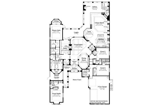 Floor Plan - Main Floor for Mediterranean House Plan #930-421 - 4 bed, 4 bath