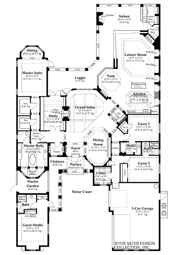Architectural House Design - Mediterranean Floor Plan - Main Floor Plan #930-421