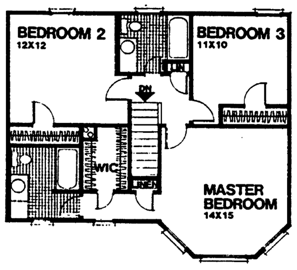 Architectural House Design - Country Floor Plan - Upper Floor Plan #30-300