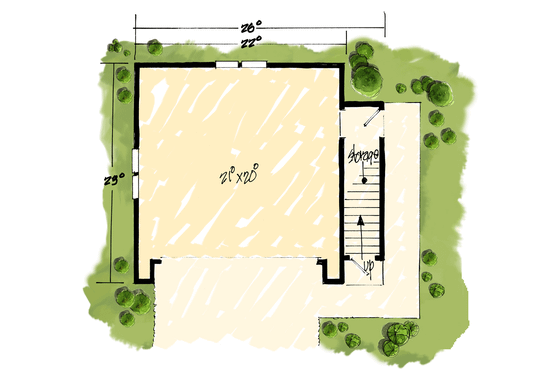 Floor Plan - Main Floor for Traditional House Plan #942-53, 0.5 bath