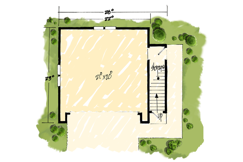 House Design - Floor Plan - Main Floor for Traditional House Plan #942-53, 0.5 bath