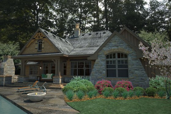 Exterior - Rear Elevation 2 for Craftsman House Plan #120-191 - 3 bed, 2.5 bath
