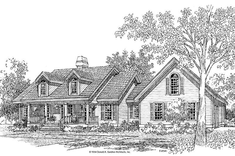 Architectural House Design - Country Exterior - Front Elevation Plan #929-198