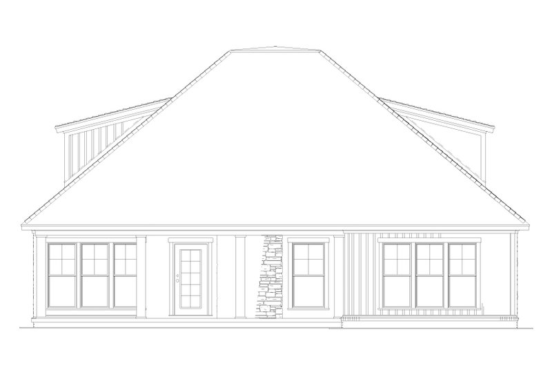 Home Plan - Exterior - Rear Elevation for Country House Plan #17-3356 - 3 bed, 2 bath