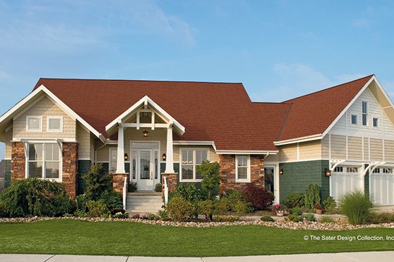 Exterior - Front Elevation 4 for Craftsman House Plan #930-356 - 4 bed, 2.5 bath