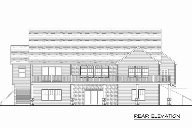 Dream House Plan - Exterior - Rear Elevation for Ranch House Plan #1064-209 - 3 bed, 3 bath