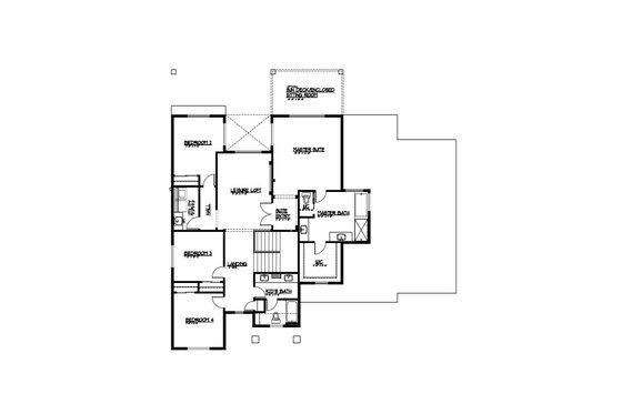 Floor Plan - Upper Floor for Farmhouse House Plan #569-55 - 5 bed, 3 bath
