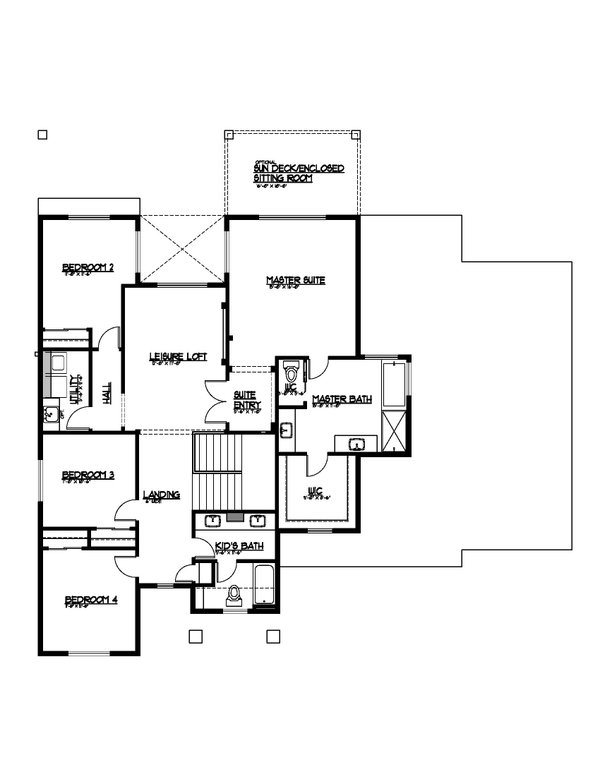 Farmhouse Floor Plan - Upper Floor Plan #569-55