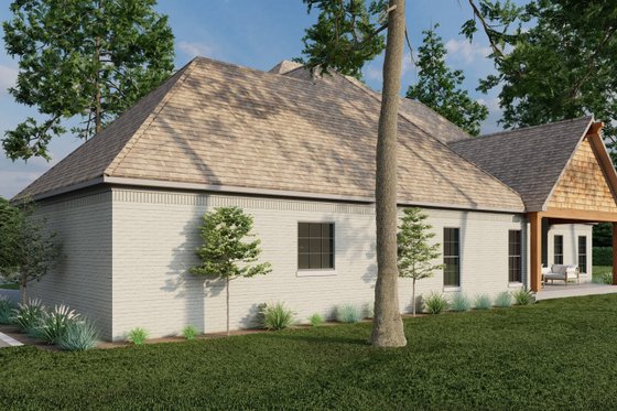 Exterior - Rear Elevation 2 for European House Plan #923-80 - 3 bed, 2.5 bath