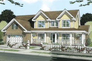 Exterior - Front Elevation 3 for Country House Plan #513-2051 - 3 bed, 2.5 bath