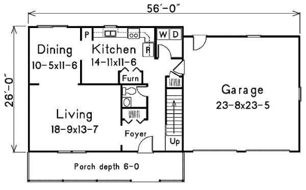 House Blueprint - Country Floor Plan - Main Floor Plan #57-528