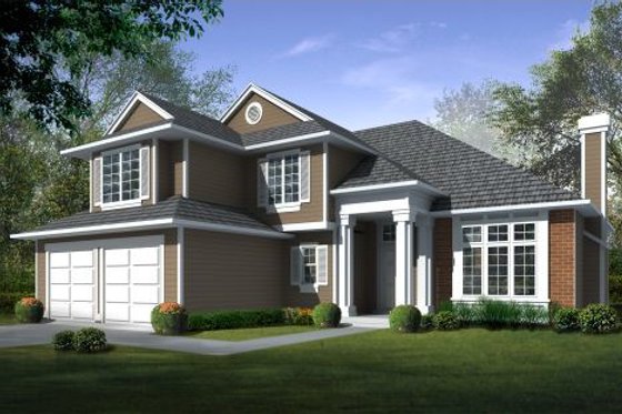 Exterior - Front Elevation for Traditional House Plan #100-445 - 4 bed, 2.5 bath