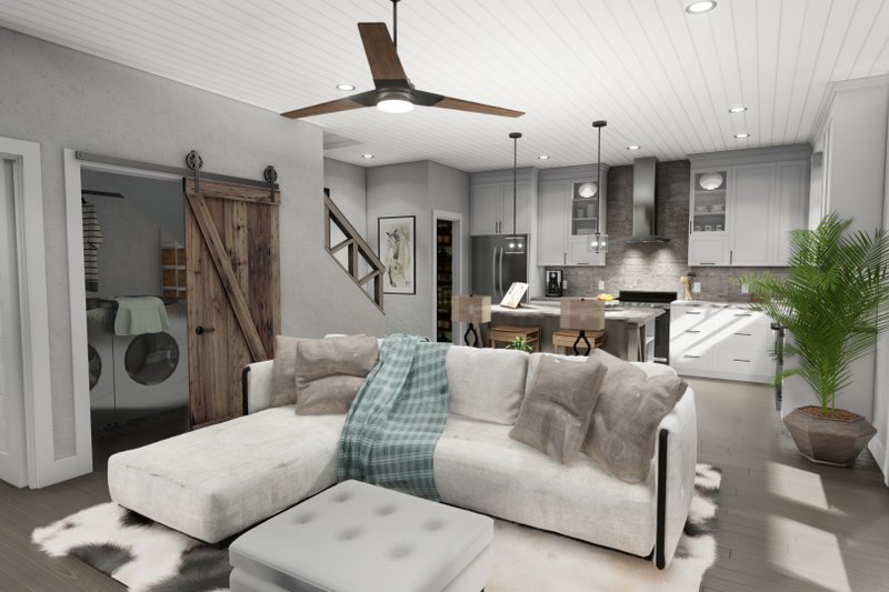 Home Plan - Interior - Family Room for Cottage House Plan #120-273 - 3 bed, 2 bath
