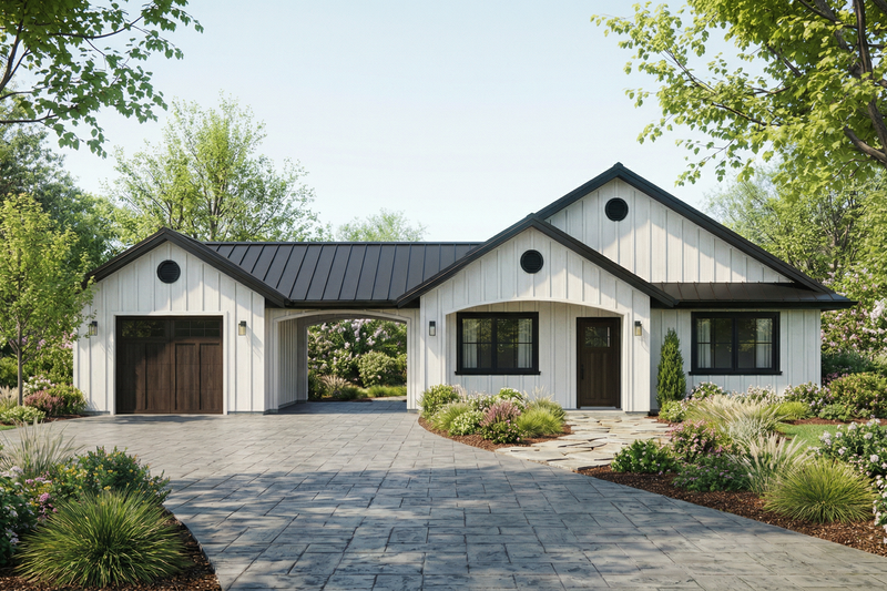 House Design - Exterior - Front Elevation 3 for Ranch House Plan #515-20 - 2 bed, 1 bath