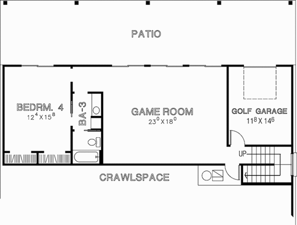 Home Plan - Country Floor Plan - Lower Floor Plan #472-362