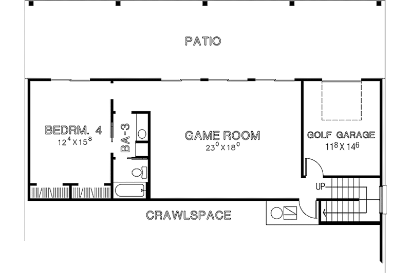 Home Plan - Floor Plan - Lower Floor for Country House Plan #472-362 - 4 bed, 3 bath