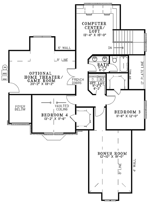 Dream House Plan - Traditional Floor Plan - Upper Floor Plan #17-2811
