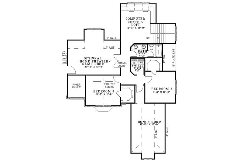Home Plan - Floor Plan - Upper Floor for Traditional House Plan #17-2811 - 4 bed, 3 bath