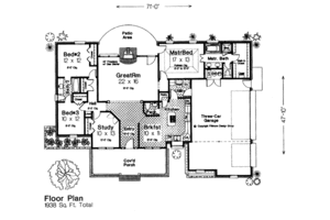 Floor Plan - Main Floor for Country House Plan #310-232 - 3 bed, 2.5 bath