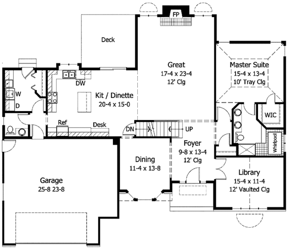 Home Plan - Tudor Floor Plan - Main Floor Plan #51-870