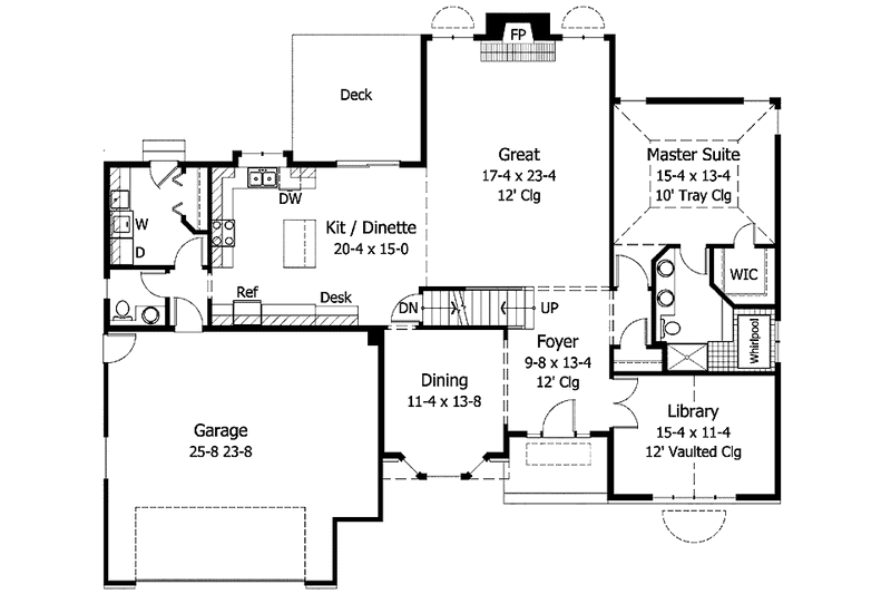 Home Plan - Floor Plan - Main Floor for Tudor House Plan #51-870 - 3 bed, 2.5 bath