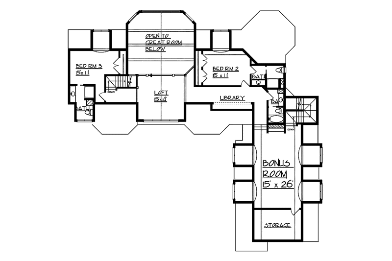 Dream House Plan - Floor Plan - Upper Floor for Country House Plan #320-993 - 3 bed, 4.5 bath