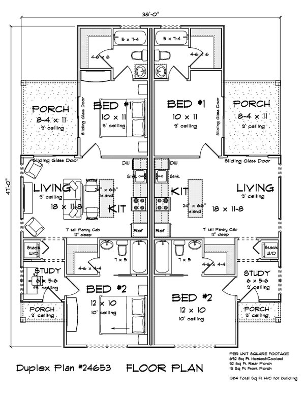 House Blueprint - Floor Plan - Main Floor for Modern House Plan #513-2446 - 2 bed, 2 bath