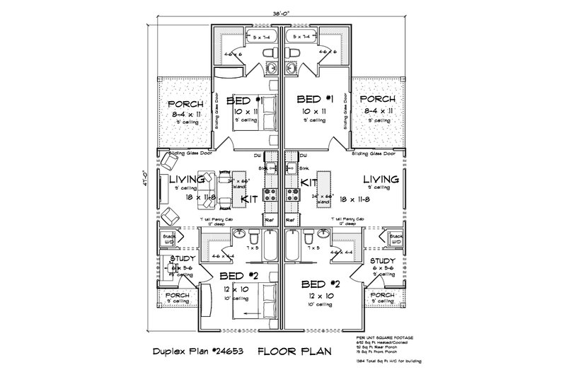 House Blueprint - Floor Plan - Main Floor for Modern House Plan #513-2446 - 2 bed, 2 bath