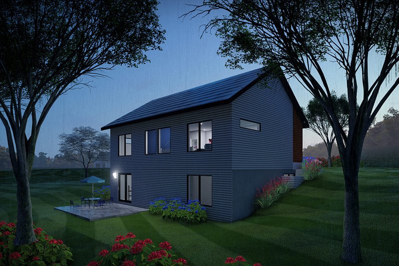 House Blueprint - Exterior - Rear Elevation for Ranch House Plan #70-1506 - 3 bed, 2.5 bath