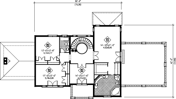 European Floor Plan - Upper Floor Plan #25-253