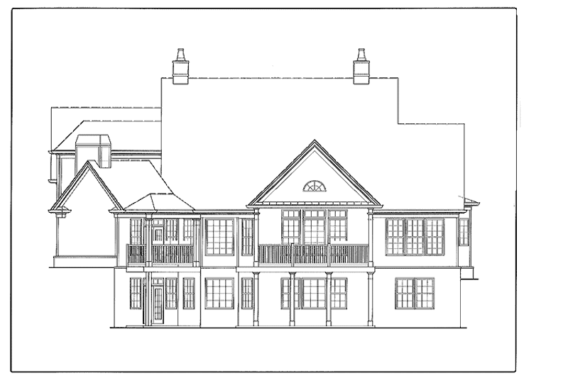 House Blueprint - Exterior - Rear Elevation for Craftsman House Plan #54-296 - 3 bed, 2.5 bath