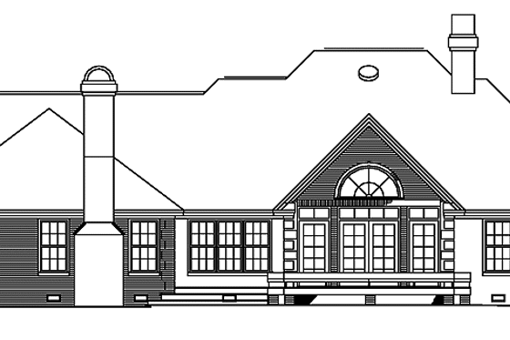 Exterior - Rear Elevation for Country House Plan #929-141 - 4 bed, 2.5 bath