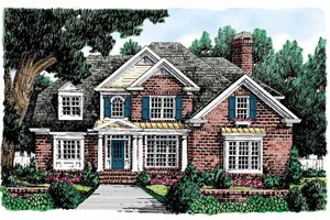 Colonial Exterior - Front Elevation Plan #927-714