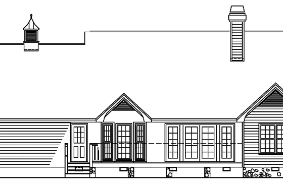 Exterior - Rear Elevation for Country House Plan #929-127 - 3 bed, 2 bath
